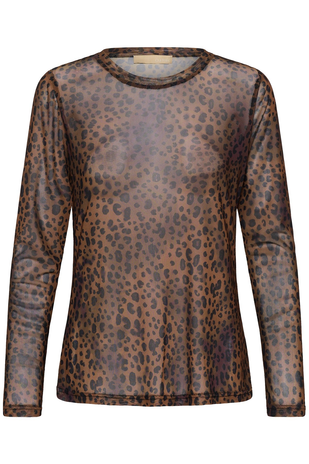 CUASHLEY - Langærmet mesh bluse med leopardprint