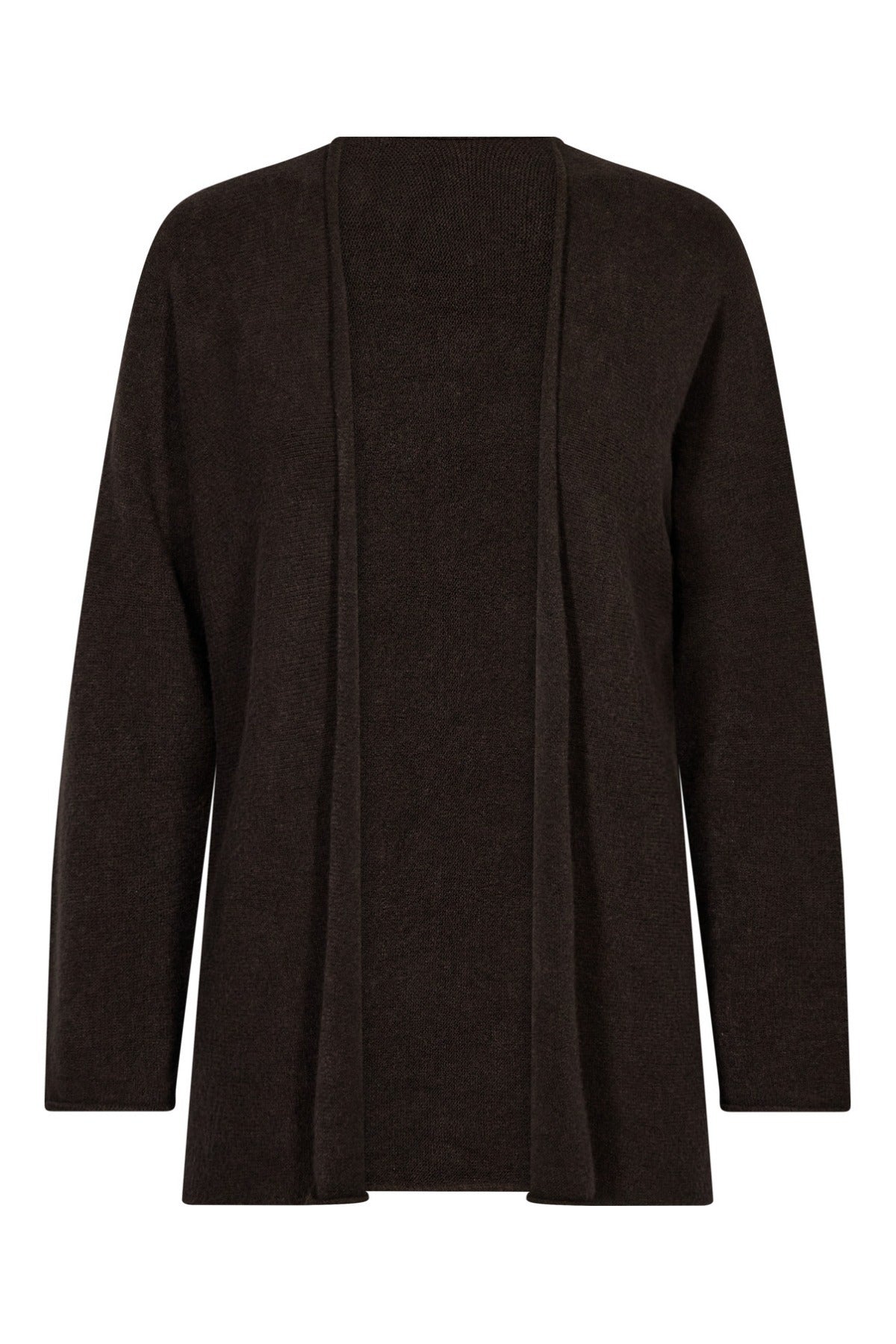 Lang finstrikket cardigan
