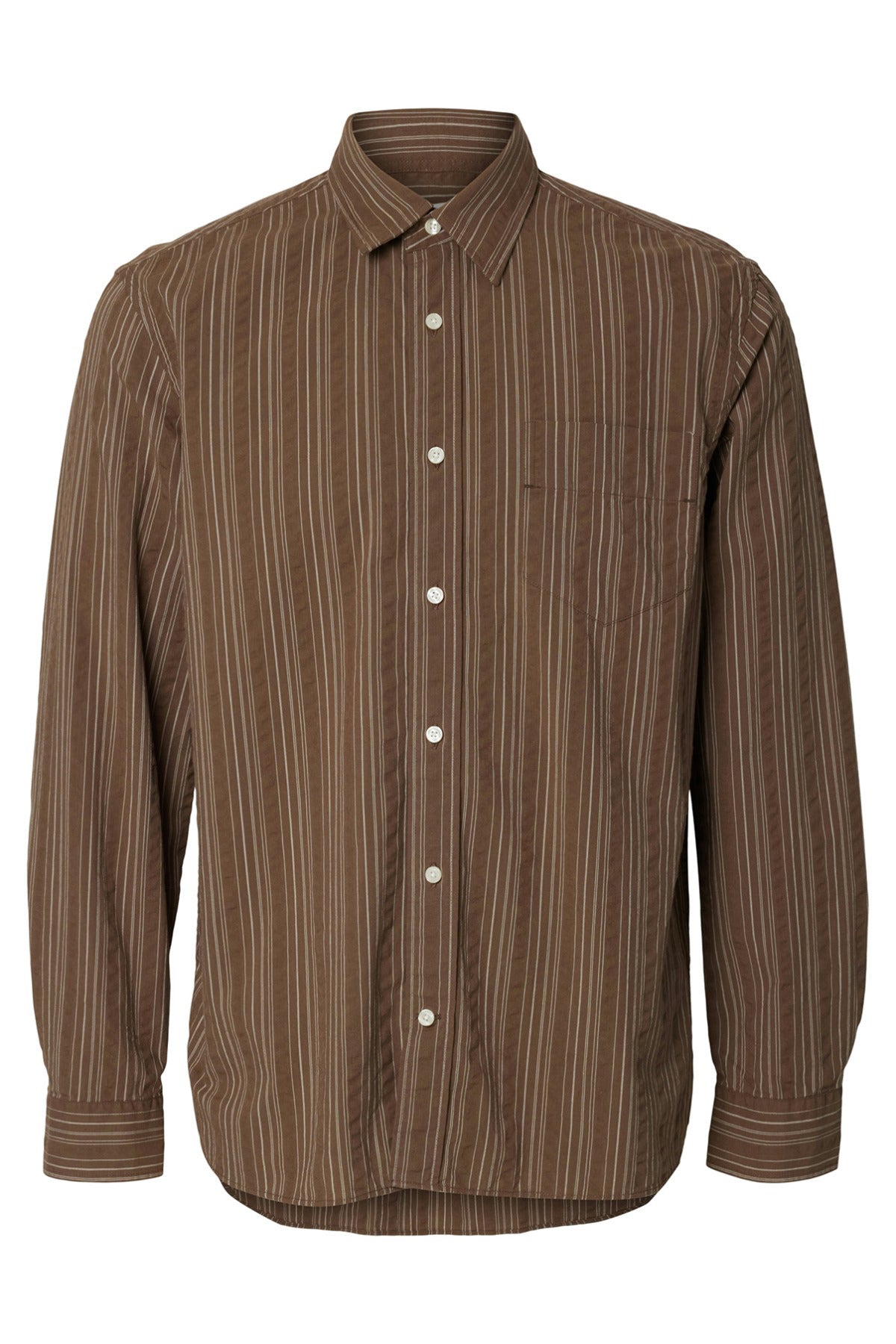 SELECTED HOMME SLHREGFREDDIE MIX SEERSUCKER LS SHIRT