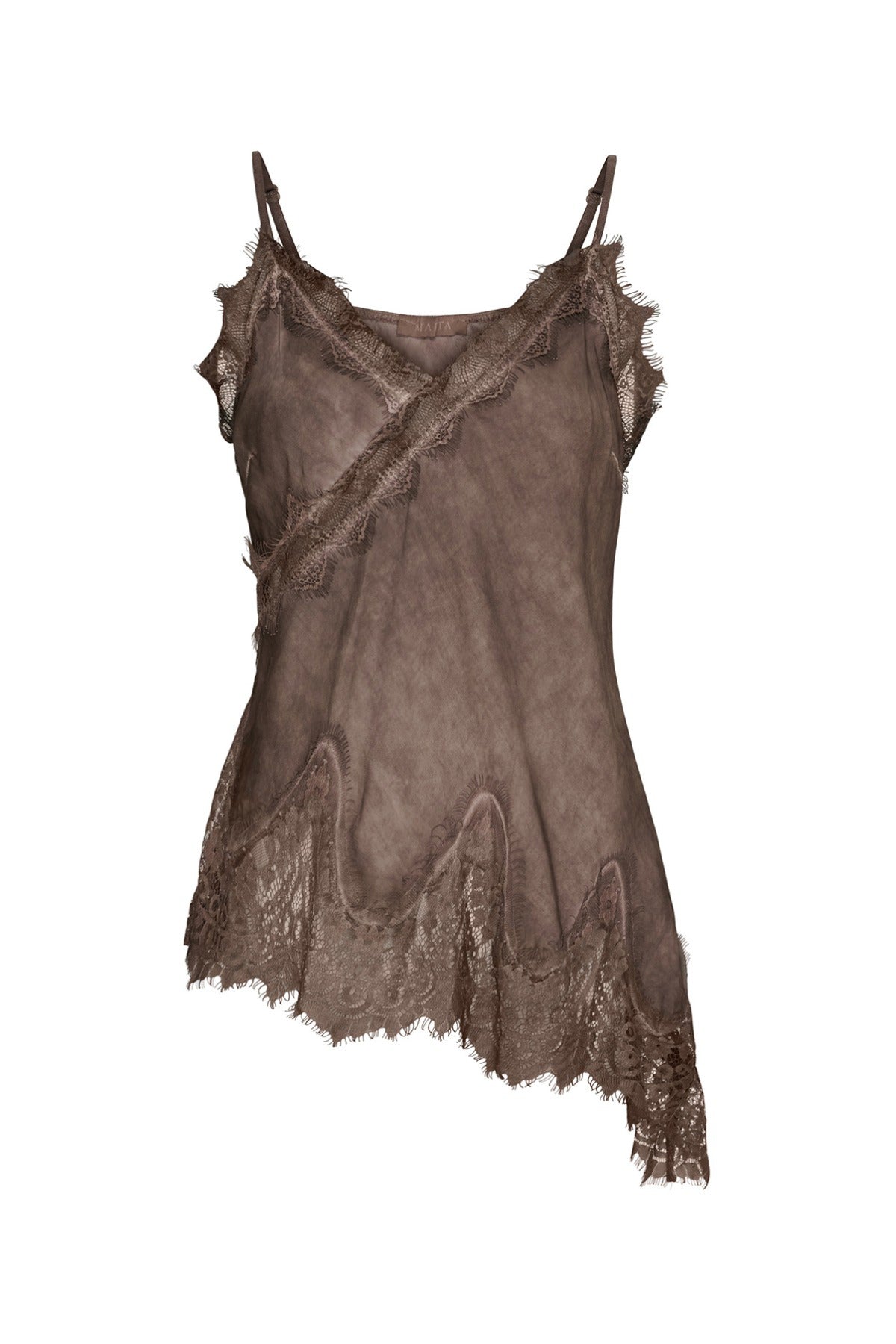 MdcDream - Asymmetrisk stroptop med blondekant