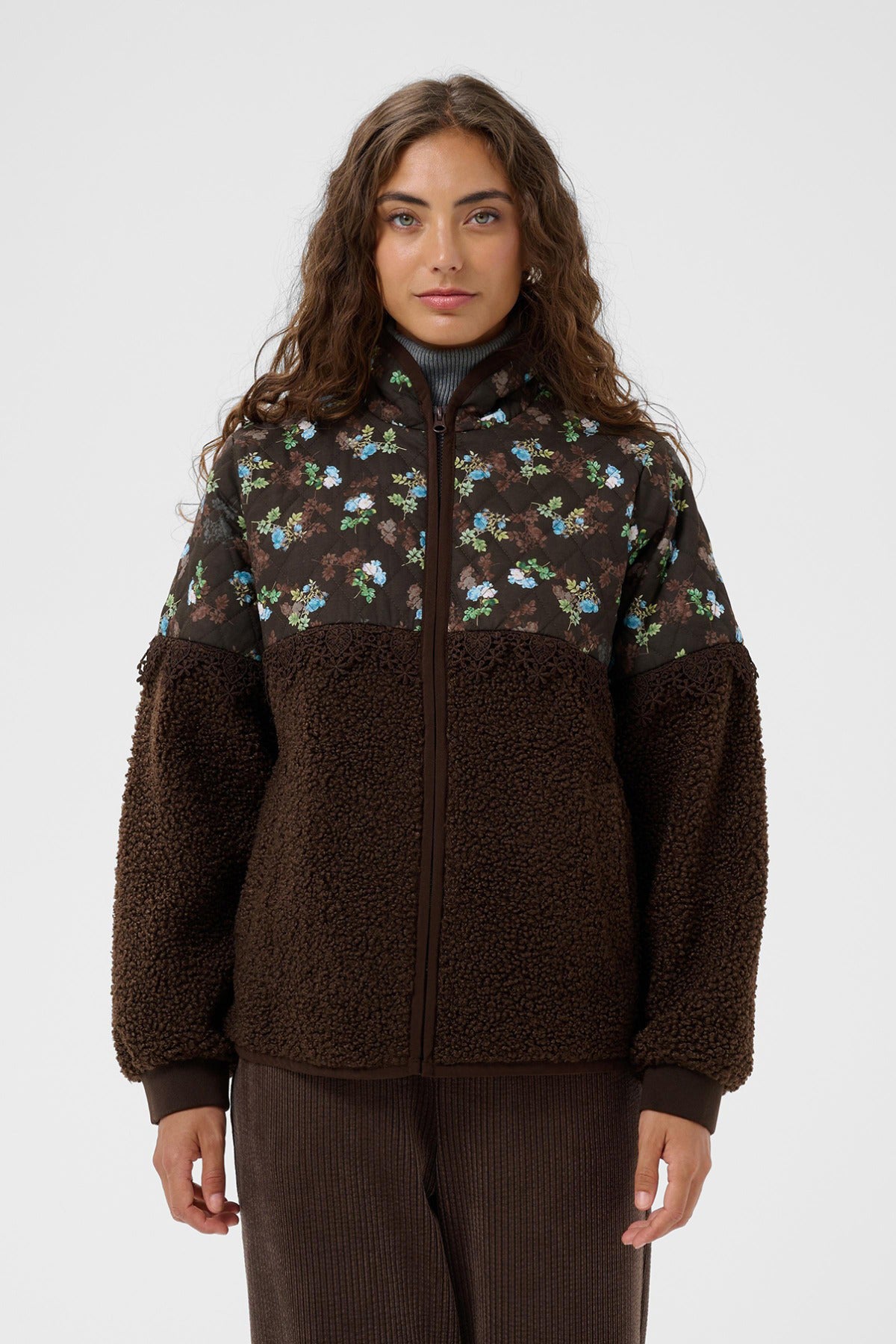 CUjaya Catina - Teddyjakke med blomsterprint