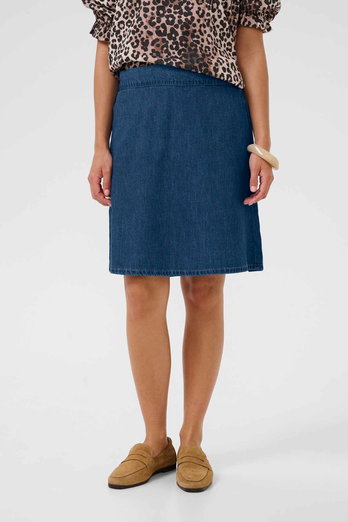 CUnua Arpa - Denim nederdel med elastisk talje