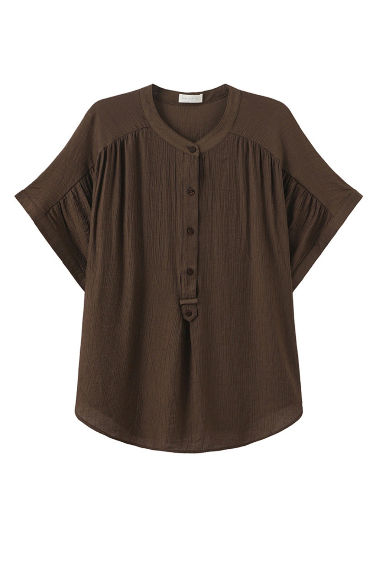 Alfrieda - Kortærmet bluse med knapper