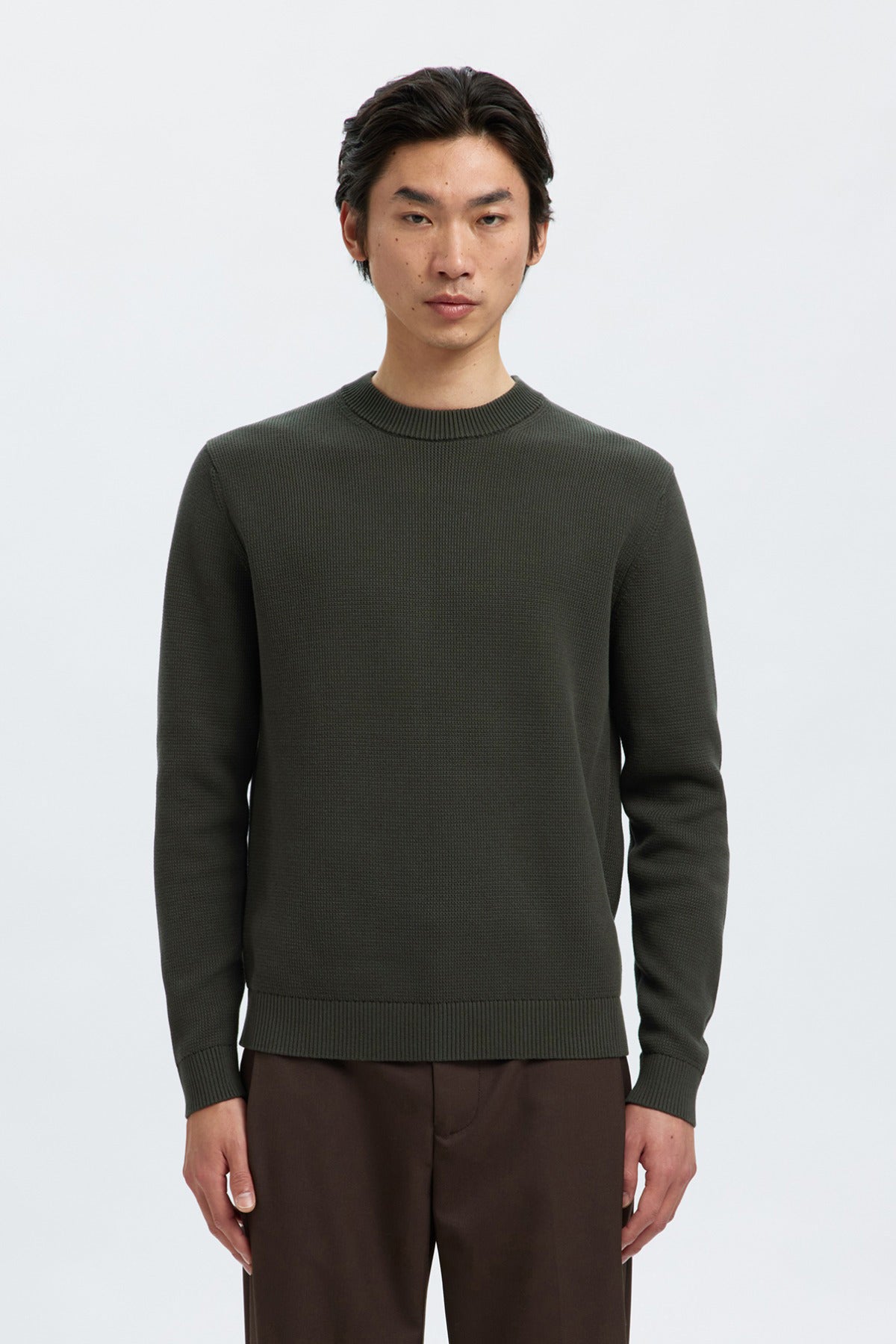 SELECTED HOMME SLHDANE LS KNIT STRUCTURE CREW NECK NOOS