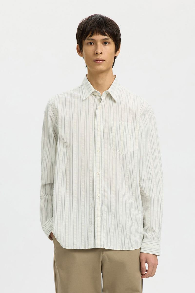 SELECTED HOMME SLHREGFREDDIE MIX SEERSUCKER LS SHIRT