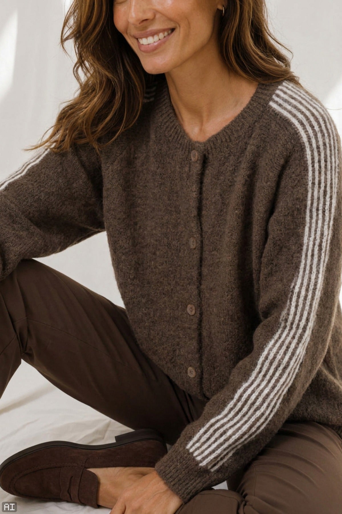 MdcVellie - Strikket cardigan i uldblanding