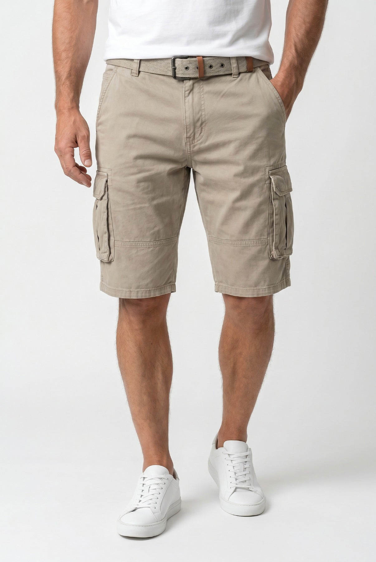 INMonroe - Cargo shorts med bælte og sidelommer
