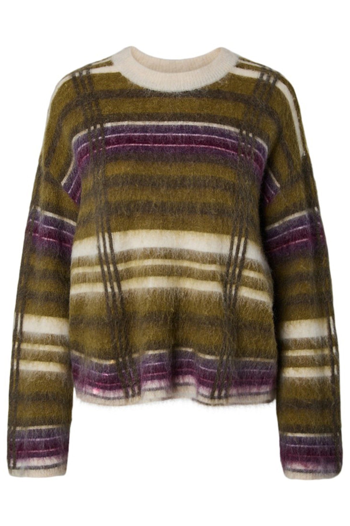 YASCHEA - Ternet strikbluse med uld og mohair