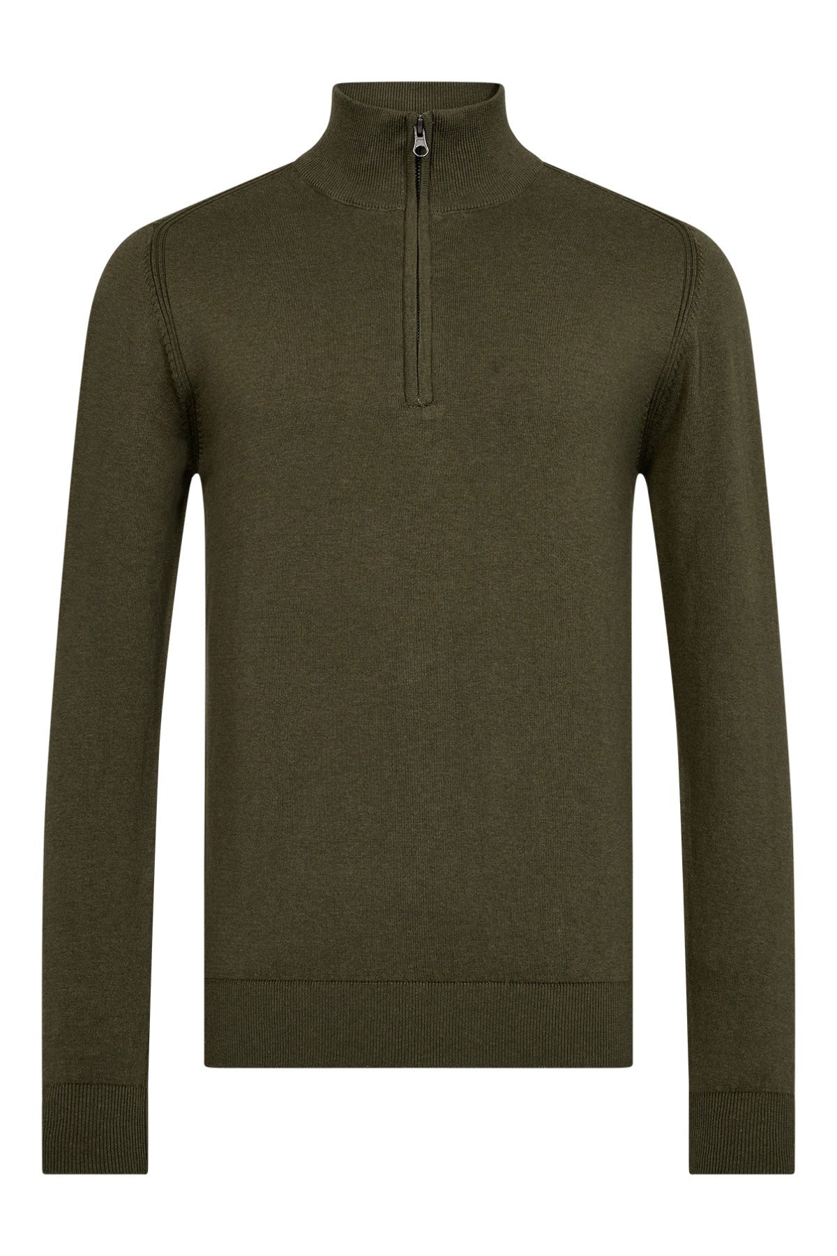 Lasso - Half zip striktrøje med høj hals