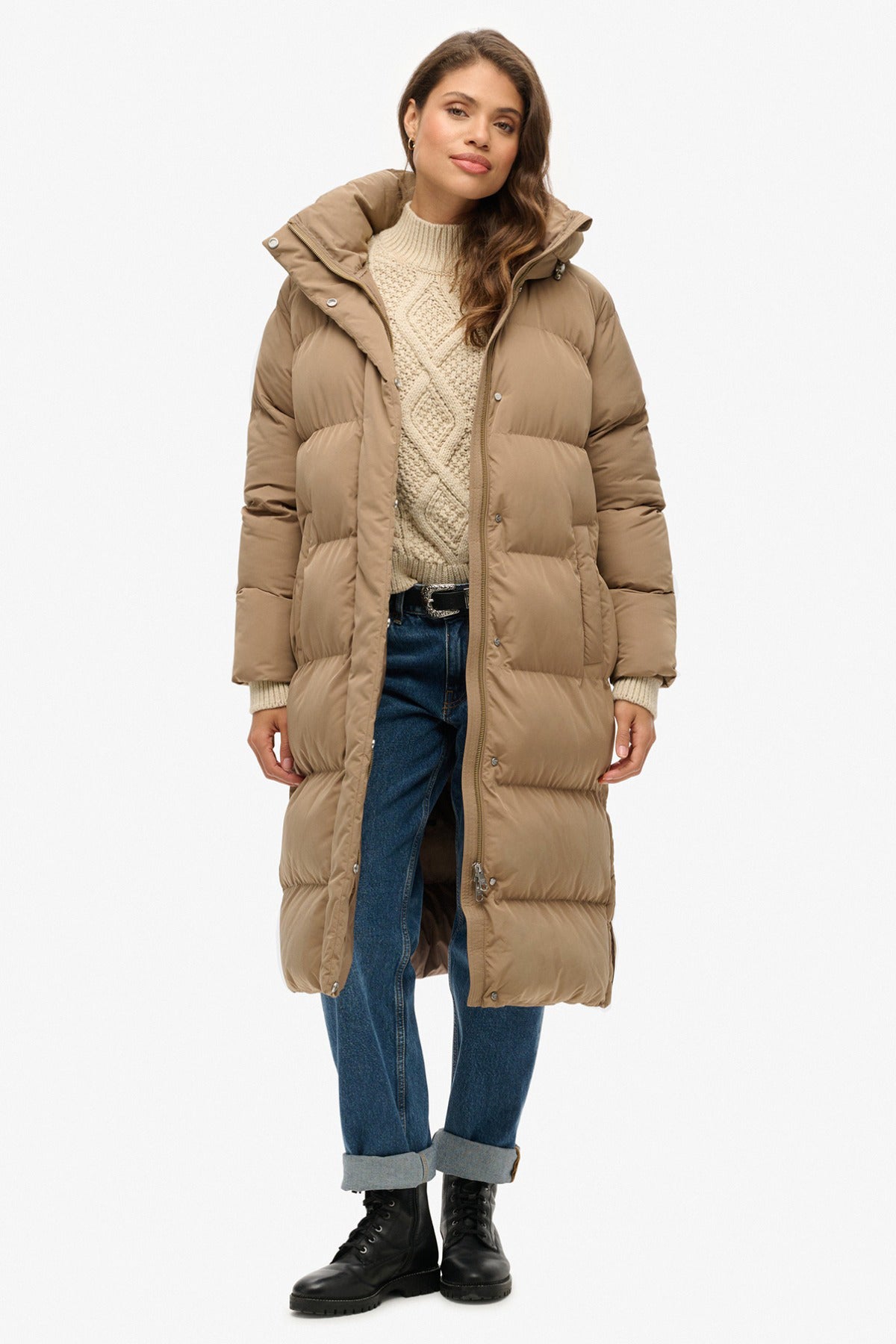 Superdry Dame LONGLINE HOODED PUFFER JACKET