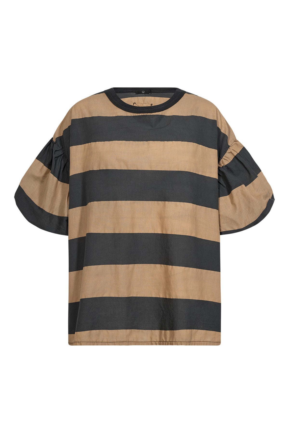 Kortærmet t-shirt med striber og pufærmer