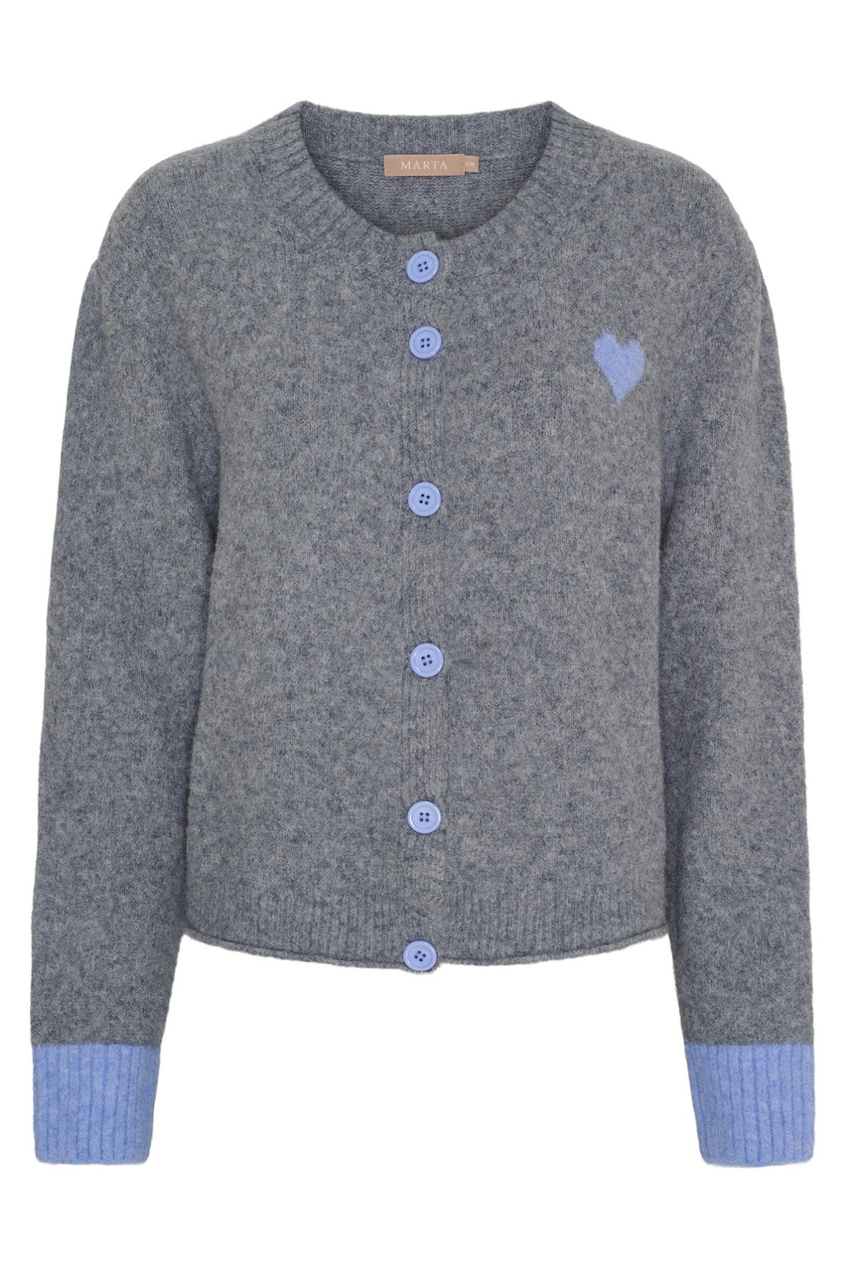 MdcCalla - Strikcardigan med hjerte-detalje