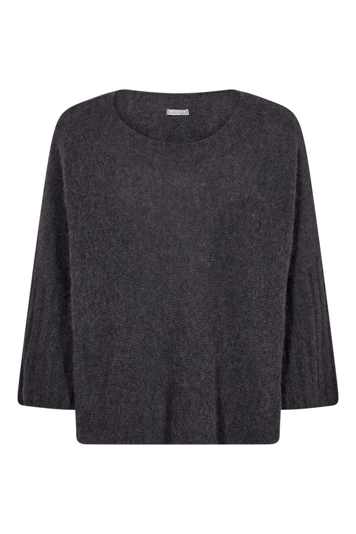 Strikbluse med trekvartærmer i baby alpaca