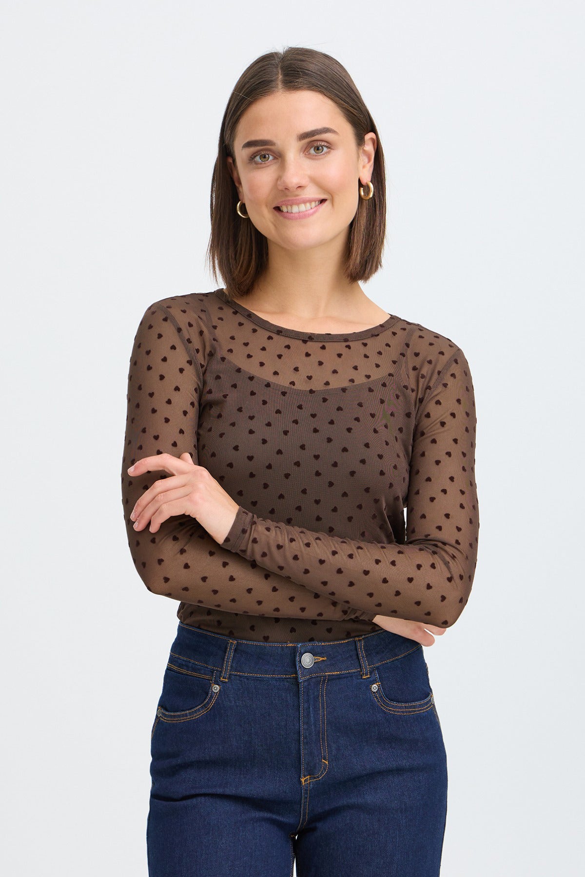 FRDETA TEE 1 - Langærmet mesh t-shirt