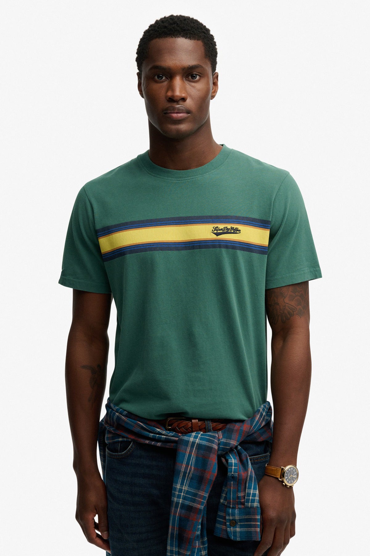 SUPERDRY OUTDOOR STRIPE LOGO RLXD TEE