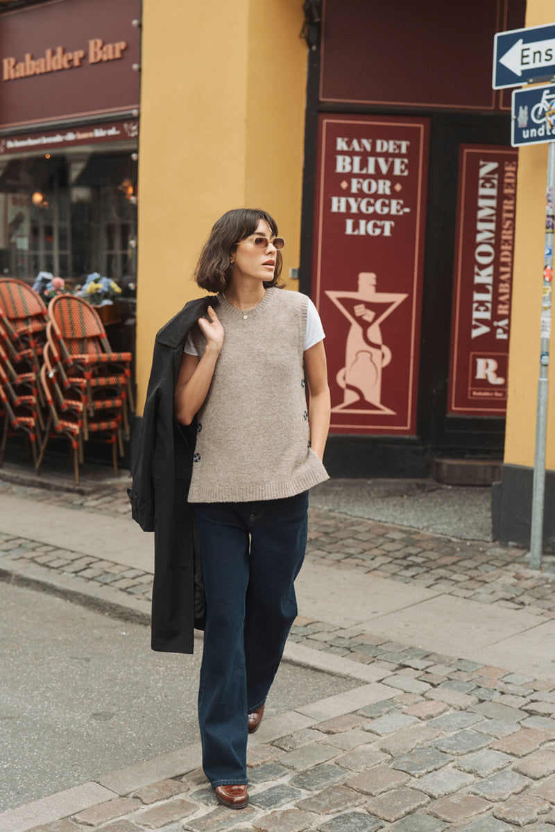 Mynthe - Strækbare denim jeans med brede ben