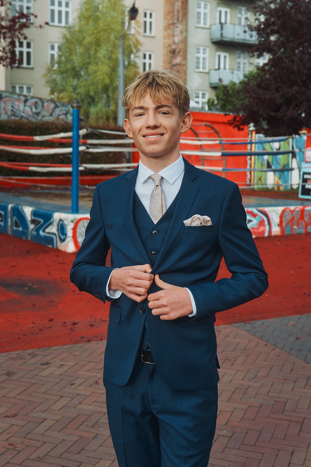 Junior - Slips og matchende Lommeklud