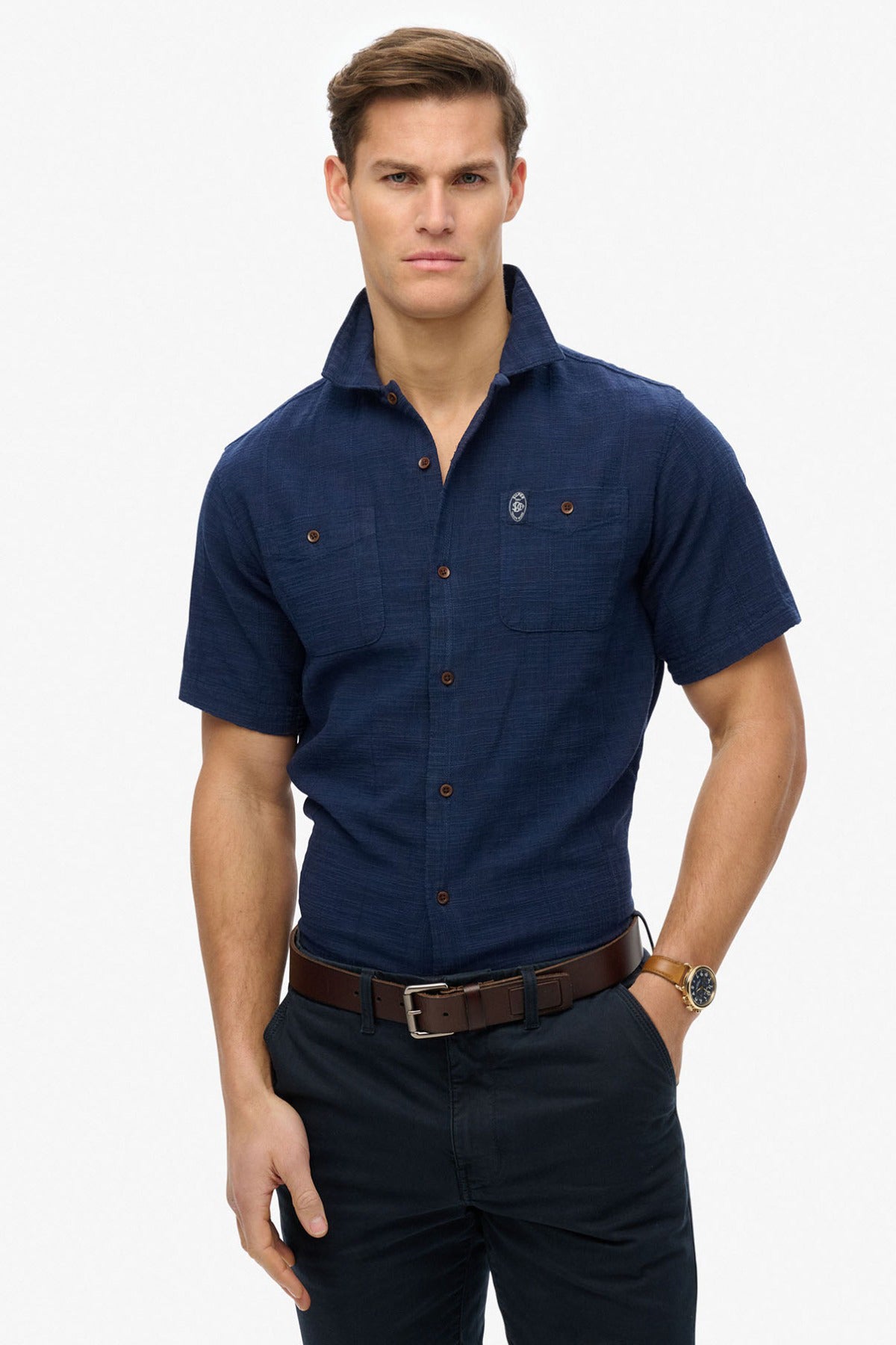 SUPERDRY MERCHANT SS TEXTURED SHIRT