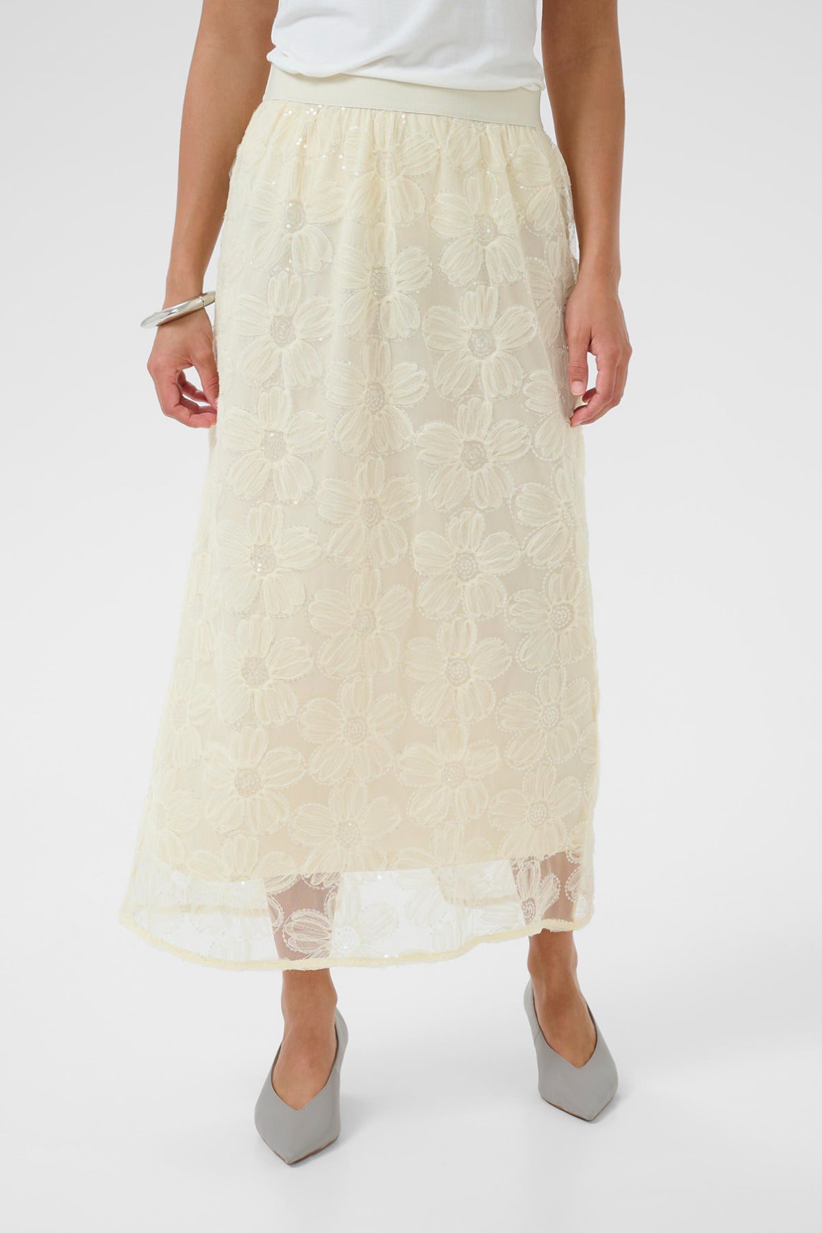 CUmera - Lang blonde blomster nederdel