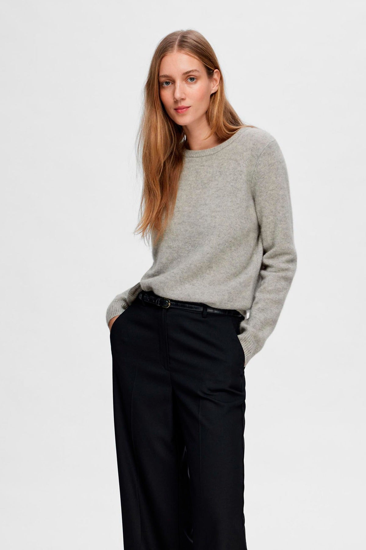 SELECTED FEMME SLFMANILA LS KNIT CASHMERE O-NECK NOOS