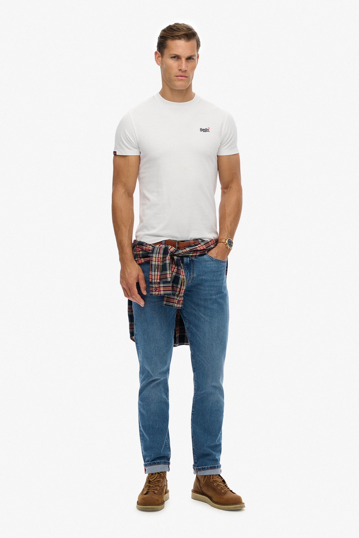 SUPERDRY ESSENTIAL CONTRAST EMB TEE