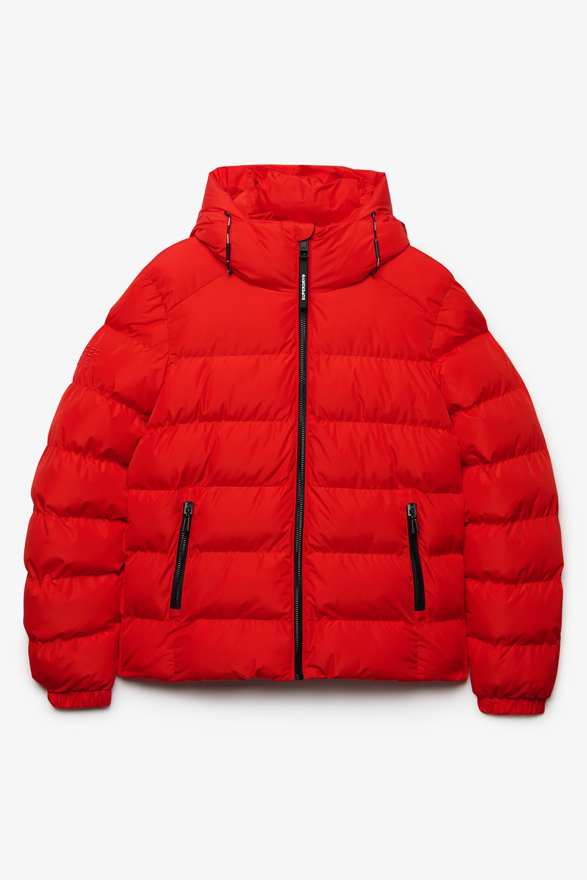 Puffer jakke med hætte og vandafvisende finish