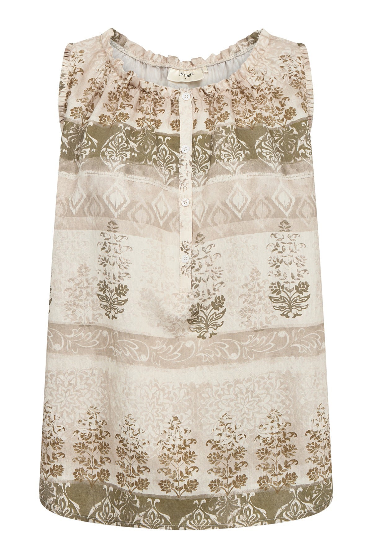 Rosalil - Mønstret top med flæsedetaljer