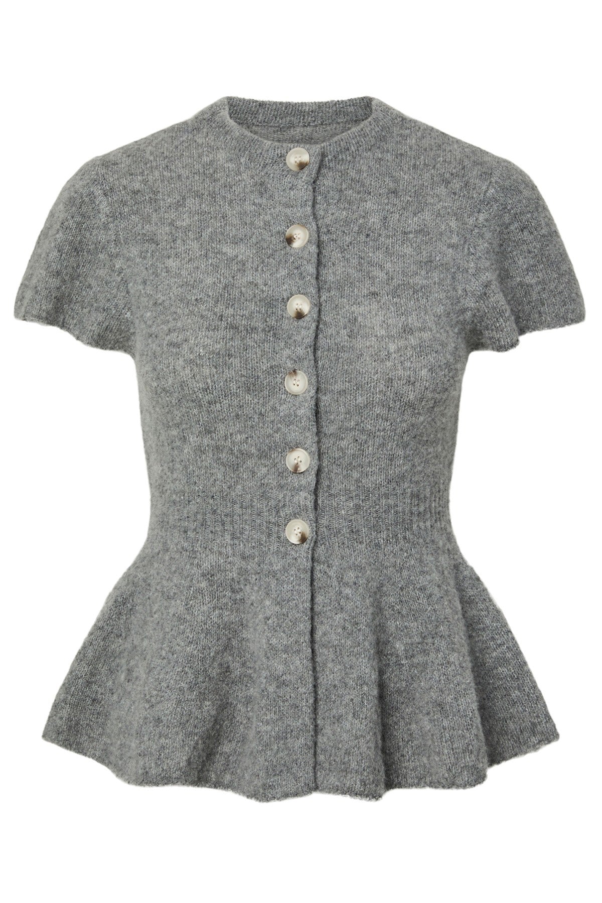 YASENYA - Kortærmet striktrøje med peplum