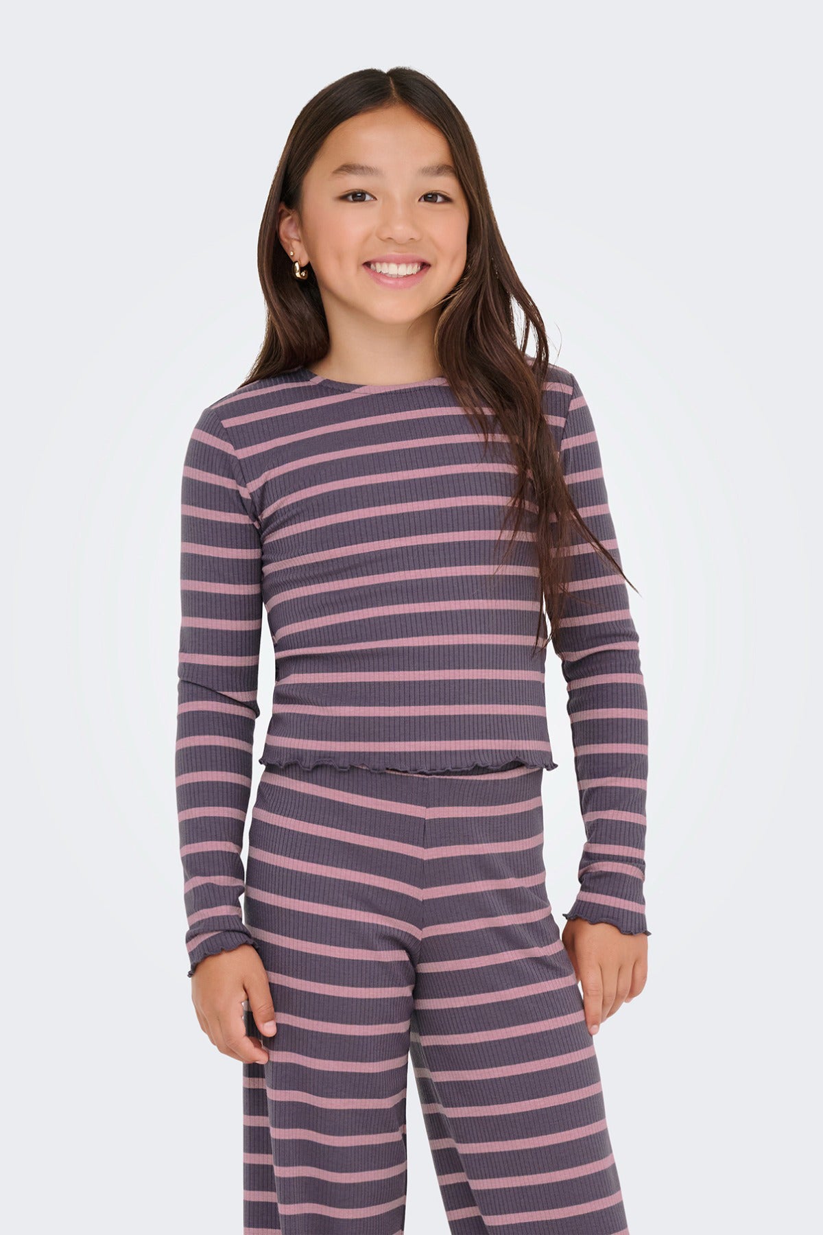 KIDS ONLY KOGALLY STRIPED L/S O-NECK TOP JRS