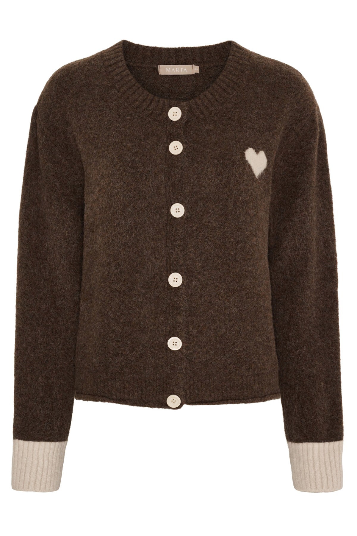 MdcCalla - Strikcardigan med hjerte-detalje