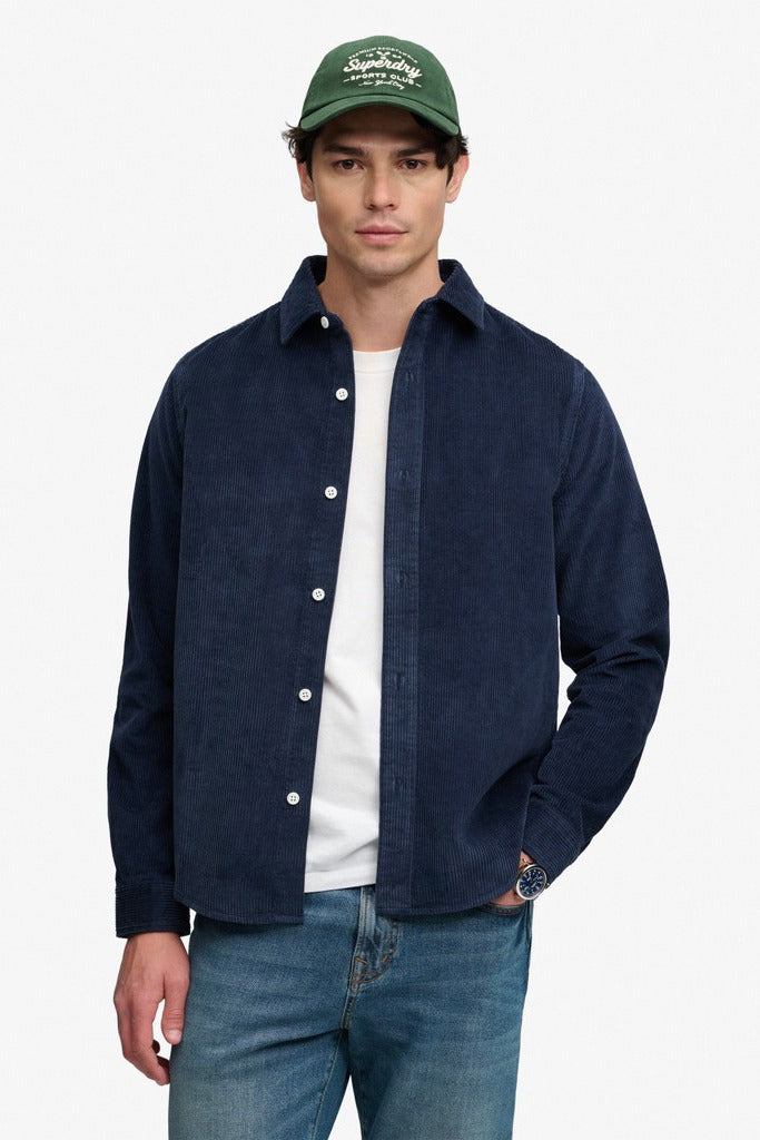 Overshirt i fløjl med knaplukning