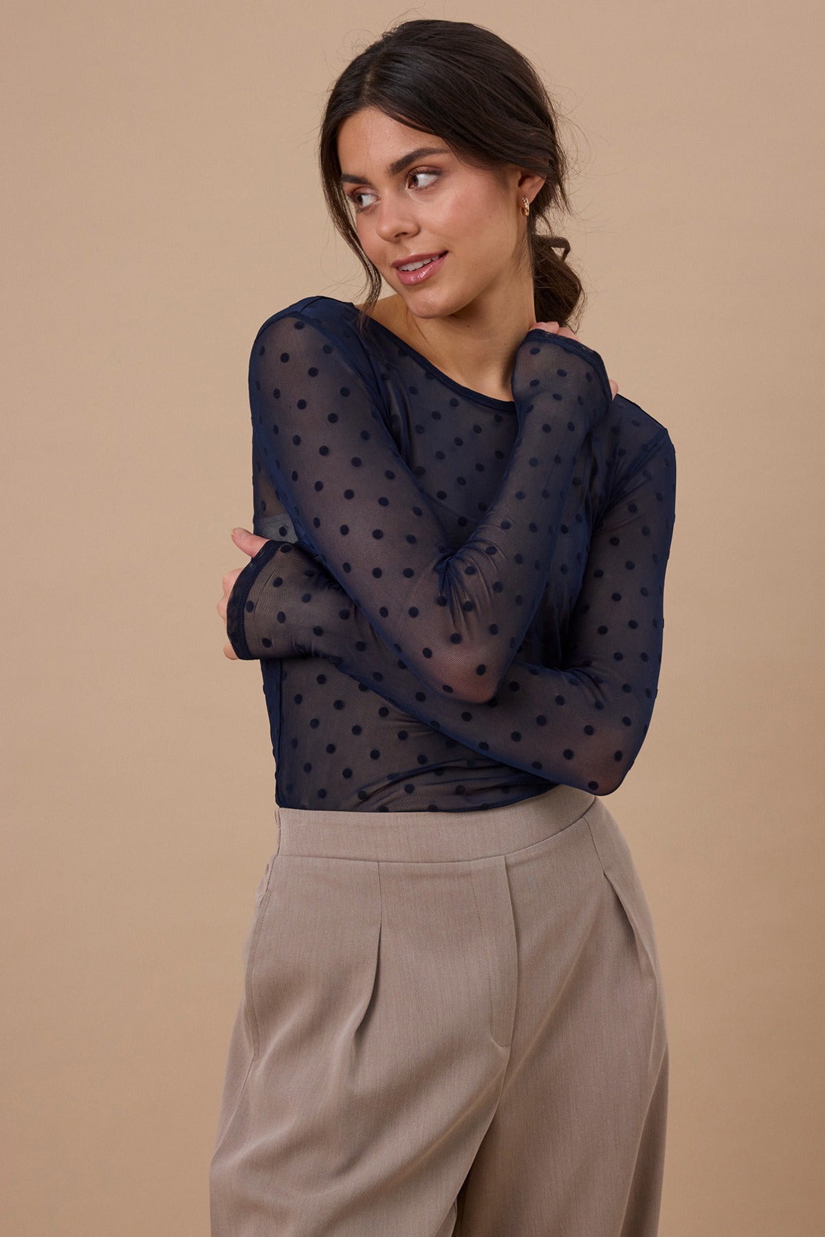 FRDETA TEE 1 - Langærmet mesh t-shirt