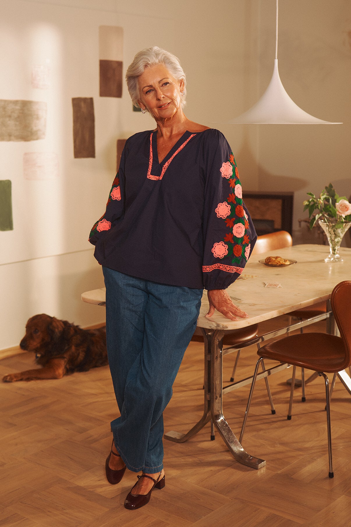 Adda - Denim bukser med lige ben og lommer