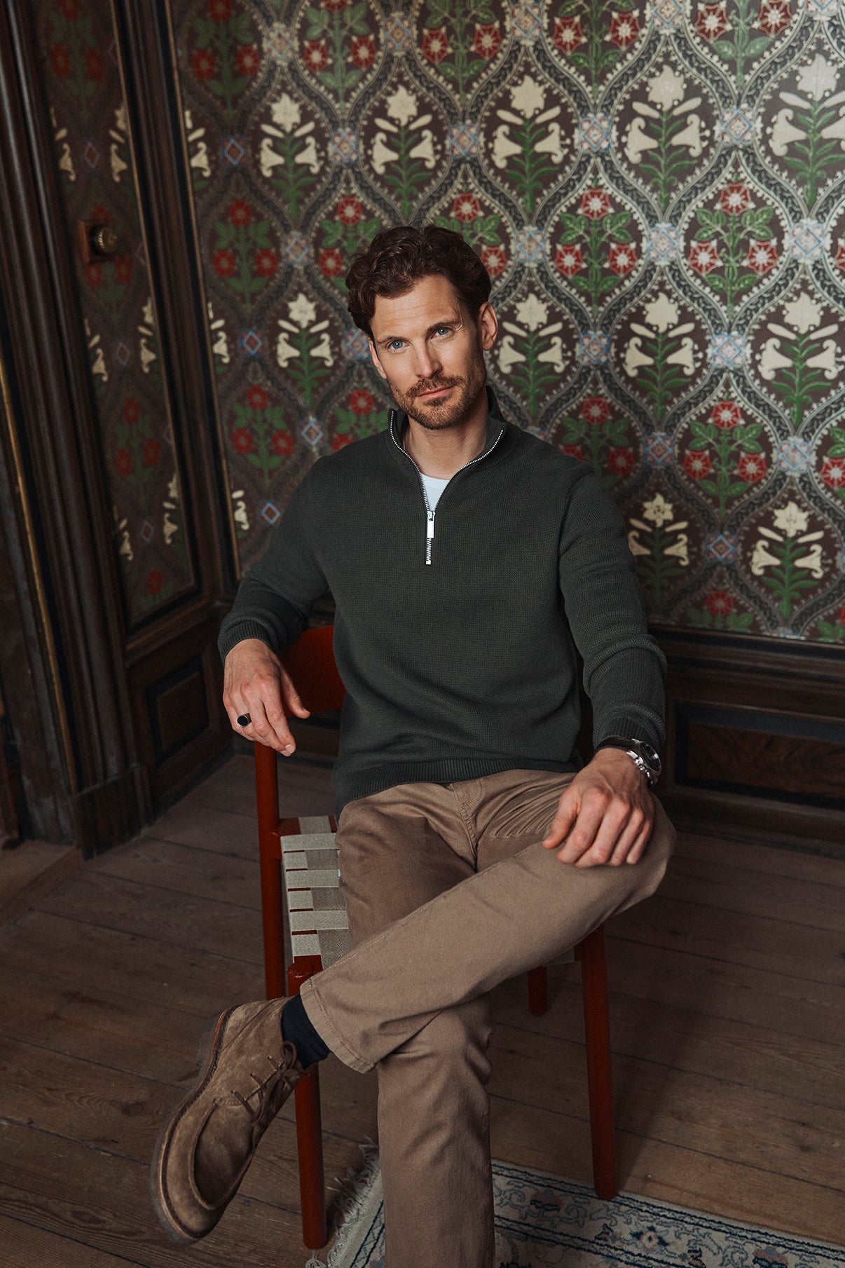 SELECTED HOMME SLHDANE LS KNIT STRUCTURE HALF ZIP NOOS