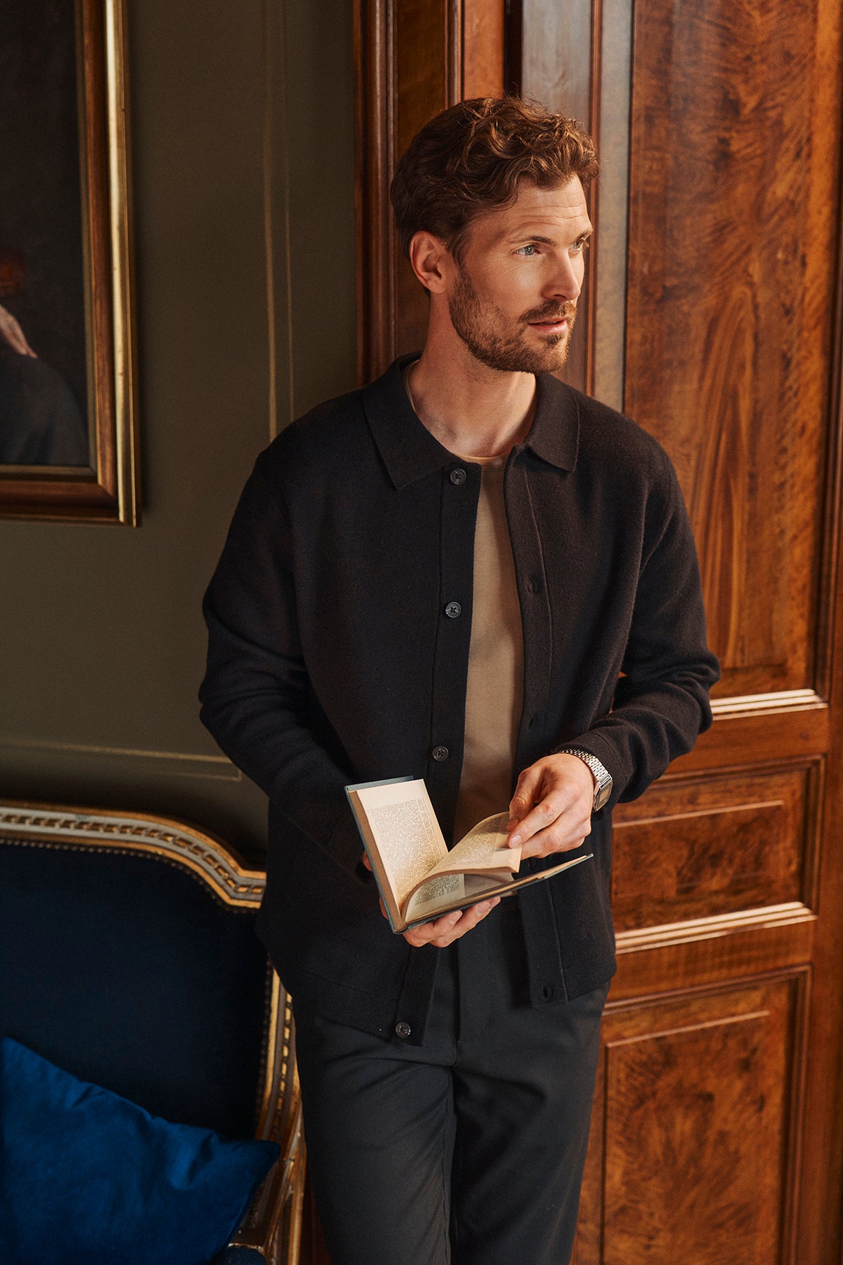 Alfred - Strikcardigan med polokrave