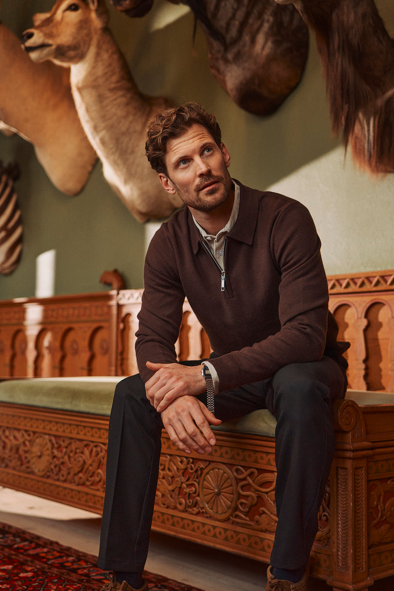 Alfred - Half Zip pullover med polokrave