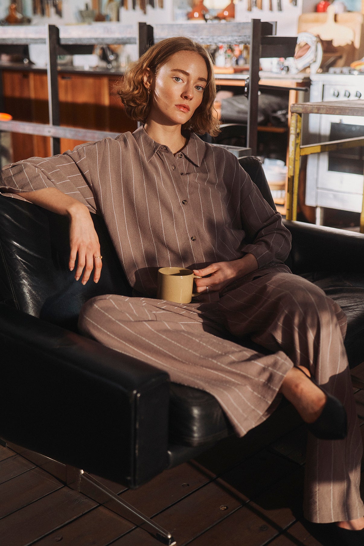 Pernille - Stribede bukser i hørblanding