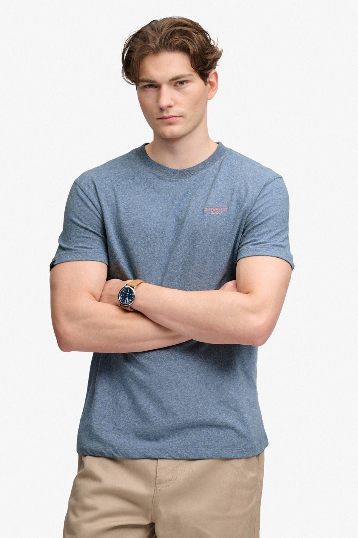 ESSENTIAL STACKED LOGO - Kortærmet basis t-shirt med broderet logo