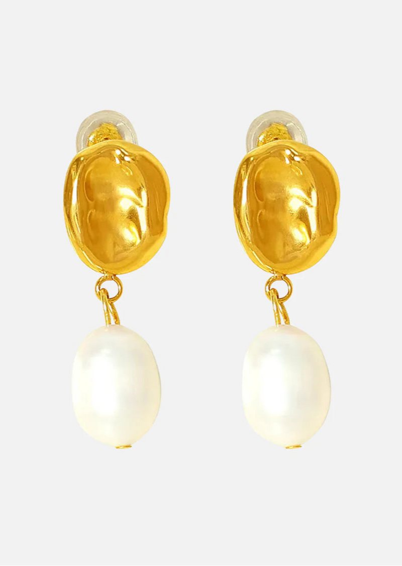 muun studios Luca Pearl Earrings - 18K Gold Plated