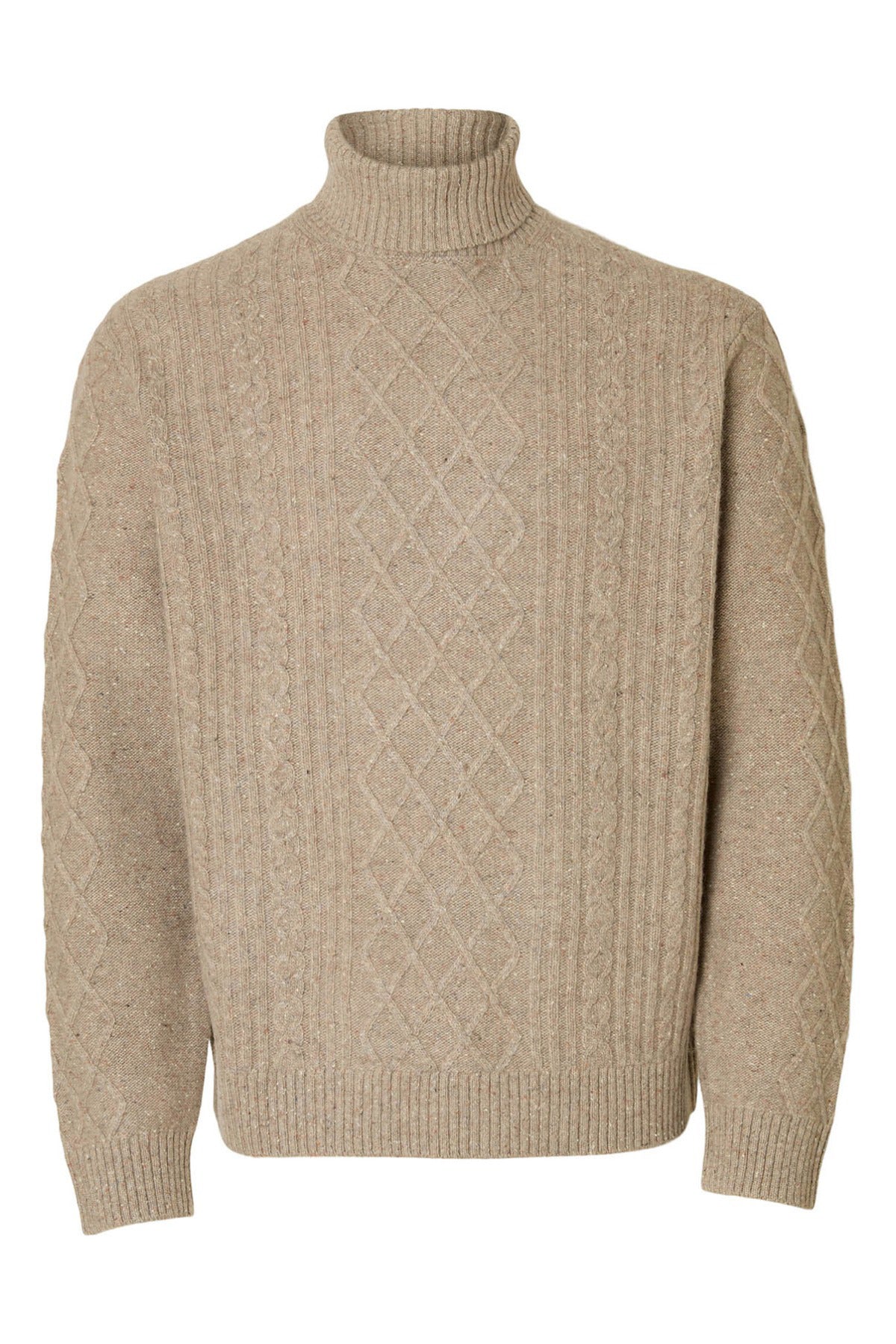 SELECTED HOMME SLHNEIL LS KNIT RELAXED CABLE ROLL NECK
