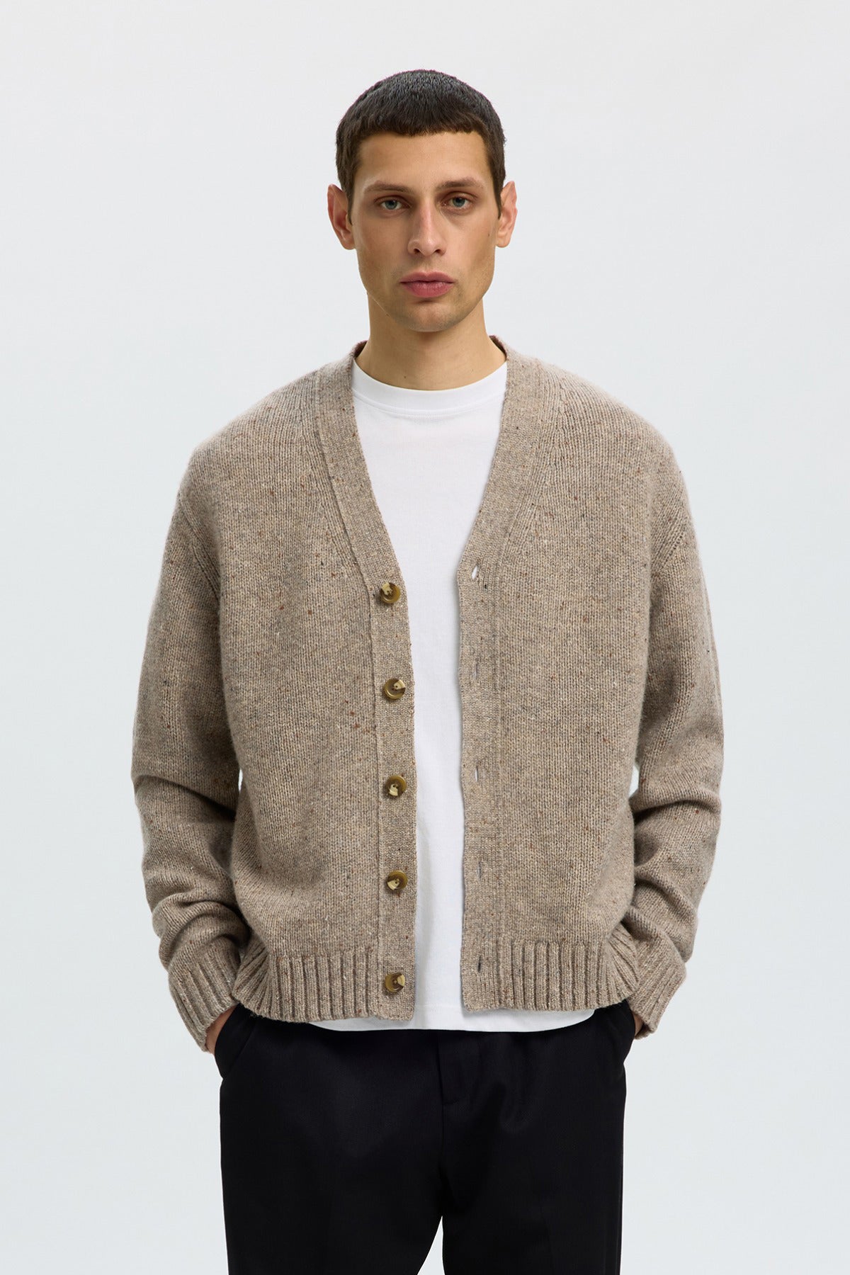 SLHCODY - Strikcardigan i uldblanding