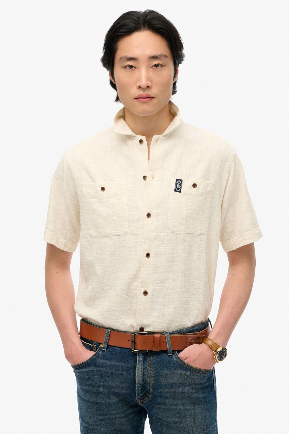 SUPERDRY MERCHANT SS TEXTURED SHIRT