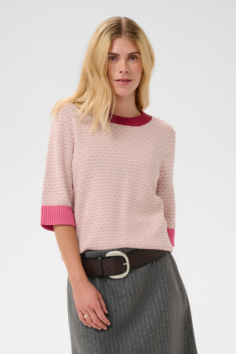 CUcrona - Kortærmet pullover med kontrast
