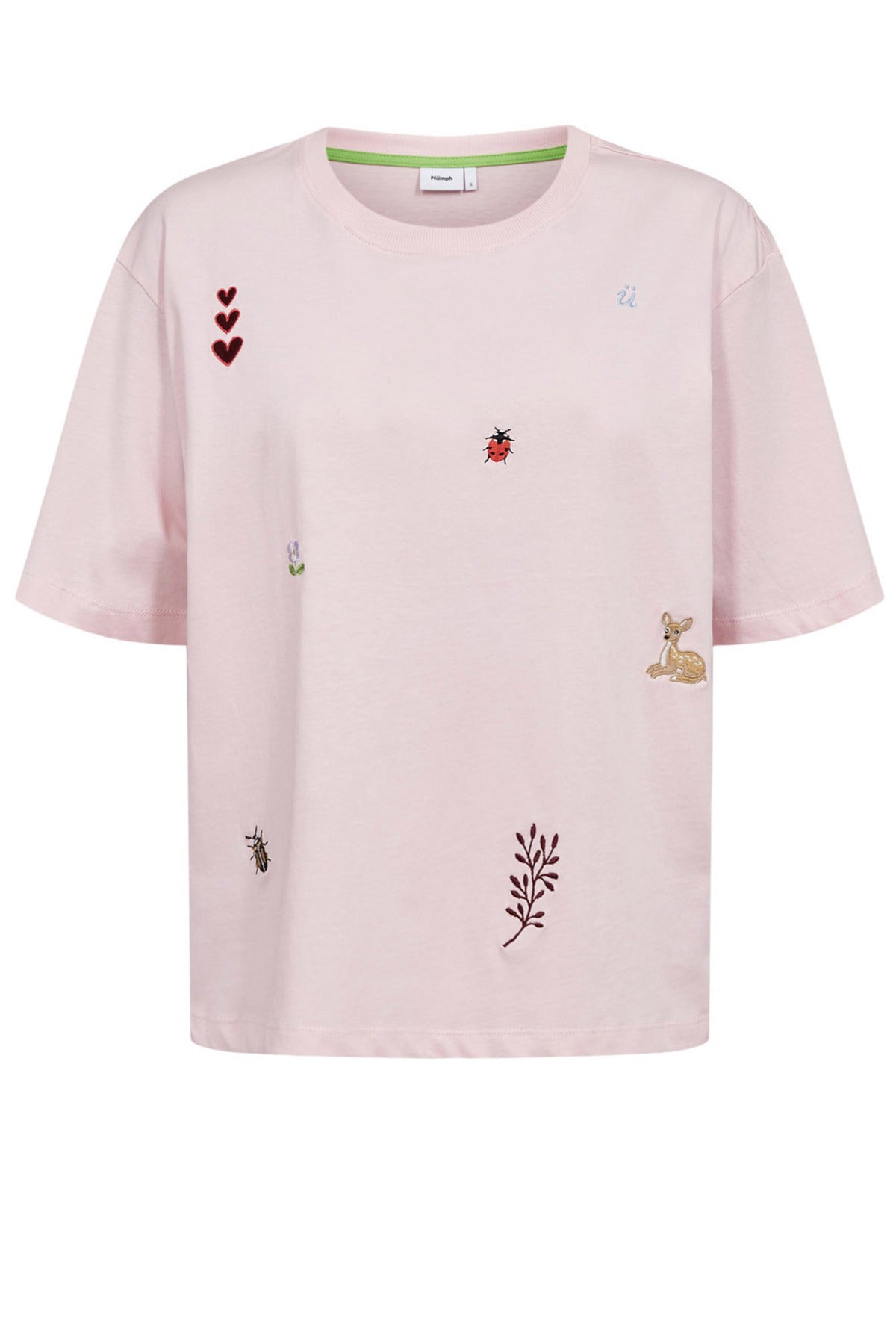 NUTENIA - Boxy t-shirt med broderede naturmotiver