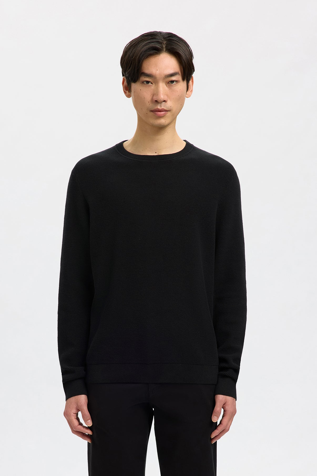 SELECTED HOMME SLHROSS LS KNIT STRUCTURE CREW NECK NOOS