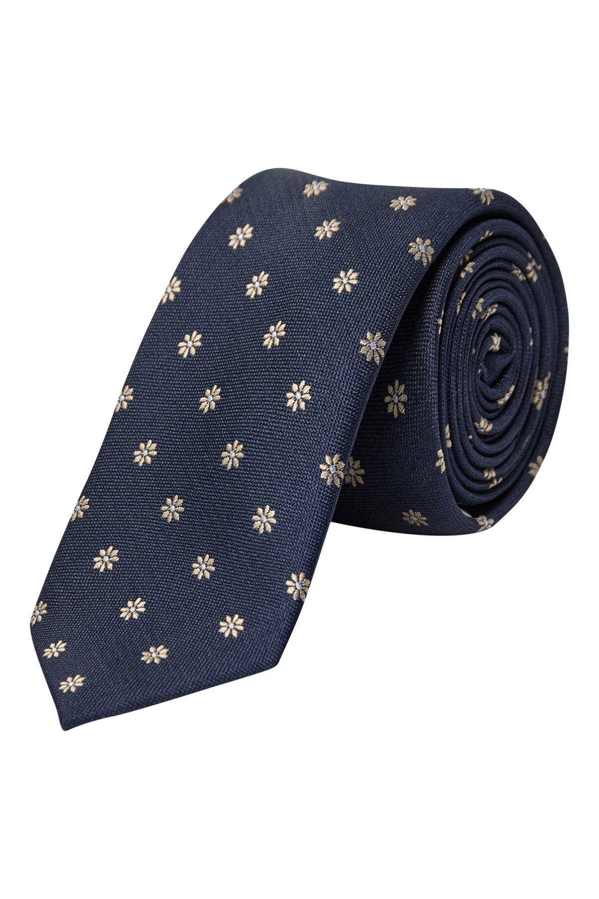 Navy slips med blomstret mønster