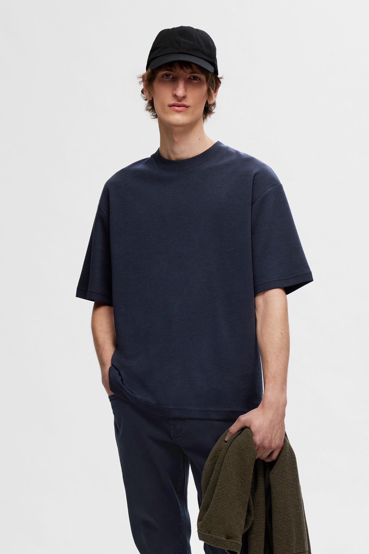 SLHLOOSEOSCAR - Boxy t-shirt med korte ærmer