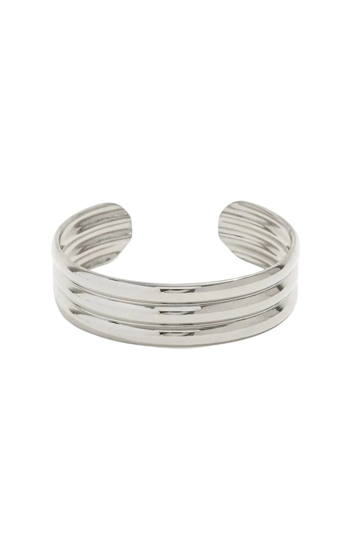 Liora - Sølv bangle armbånd med rillede detaljer