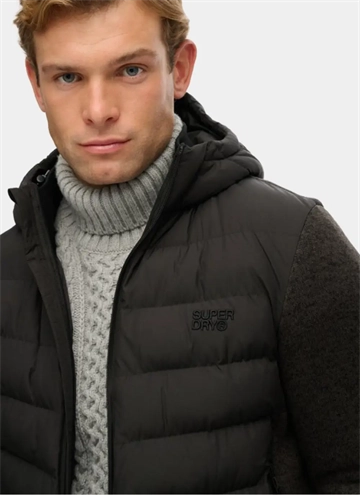 SUPERDRY HOODED STORM KNIT HYBRID JKT