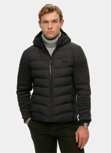 SUPERDRY HOODED STORM KNIT HYBRID JKT